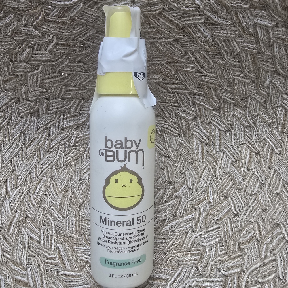 Baby Bum Mineral SPF 50 Kids Sunscreen Spray — Fragrance-Free Yellow/White